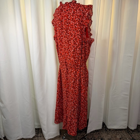 NWT Who What Wear ‘Bellflower Vine’ Ruffle Trim Sleeveless High-Low Hem Dress 3X - Picture 12 of 15